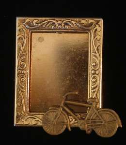 Bike 10 Speed Photo Frame Pin Brass & 24 kt Gold Plate  