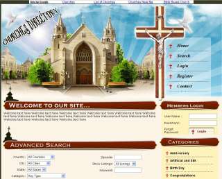 Churches Business Directory Website for Sell + Adsense  