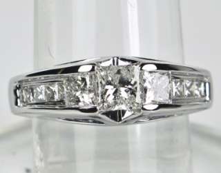   14k White Gold 2.08ct G I1 Princess Cut Diamond Engagement Ring 6.8g