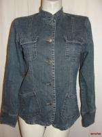 BFS12~BANANA REPUBLIC Blue Denim Tunic Long Sleeve Jean Jacket Size M 