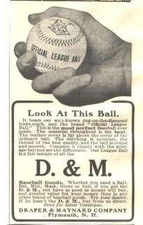 1908 ad d draper maynard baseball  