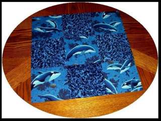 32 6 DOLPHINS & OCEAN WATERS Fabric Quilt Squares Kit  