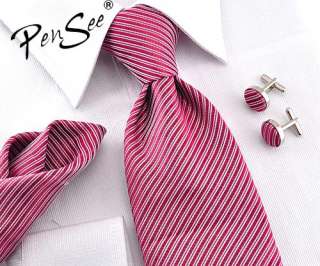 24sty Woven silk business tie Necktie cufflink big sale  