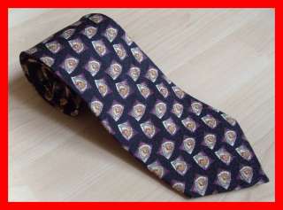   LAUREN Geometric Silk Tie Black w/ Purple Gold Beige & Gray  