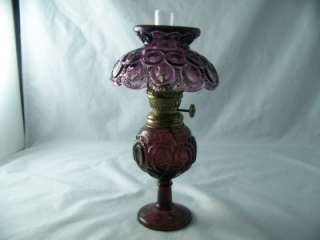 WRIGHT MOON AND STAR AMETHYST MINI OIL LAMP, # 44 AM, EXCELLENT 