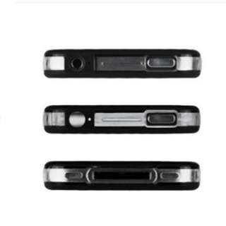 1Pcs Black Clear Bumper Frame Silicone Case for iPhone 4 4G 4S With 