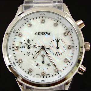inch wrists removable links made by geneva water resistant and japan 