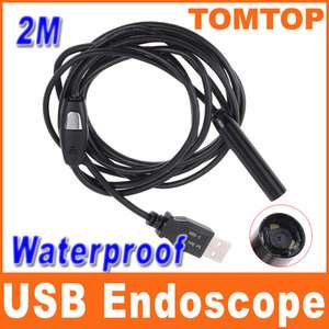   USB Waterproof Endoscope Borescope Snake Inspection Camera 2M  