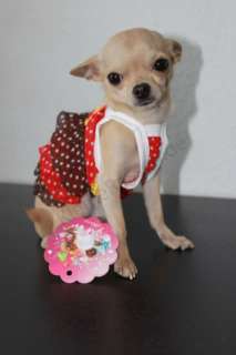 Chihuahua Kleid HUNDEKLEID Hundeshirt ROT BRAUN XS  