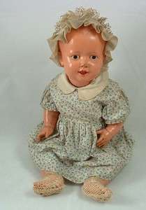 OLD JAPAN CELLULOID BIG SIZE BABY DOLL 20TURTLE MARK   