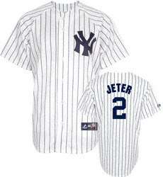    Adult Majestic Home Pinstripe Replica #2 New York Yankees Jersey
