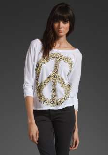 LAUREN MOSHI Dakota Color Peace Daisy L/S Top in White at Revolve 