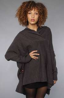   Sweater Poncho in Coal  Karmaloop   Global Concrete Culture