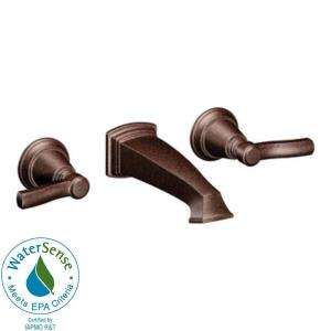 MOEN Rothbury 2 Handle Wall Mount Bathroom Faucet in Oil Rubbed Bronze 