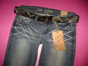 NWT YMI Low Rise Boot Cut Flap Pocket Rhinestone Jeans  