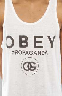 Obey The Coco Reverse Burnout TriBlend Tank in Natural White 