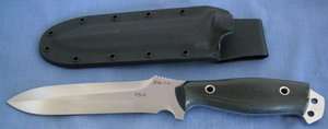 MIKE IRIE MODEL TS 5 DOUBLE EDGE MICARTA D2 CUSTOM FIXED BLADE KNIFE 