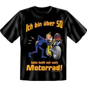 Fun T Shirt  50 mit Motorrad   Größen S   XXL  Sport 