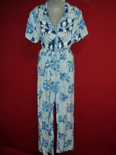 JAMS WORLD Blue Crinkled Hawaiian Floral TAHITI Top Pants Outfit 