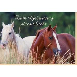 Geburtstagskarte Pferde  Bürobedarf & Schreibwaren