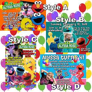 Sesame Street Birthday Invitation PERSONALIZED w/ PHOTO and Thank You 