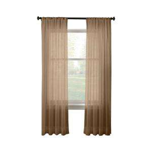 Curtainworks Trinity Crinkle Voile Taupe Sheer Rod Pocket Curtain