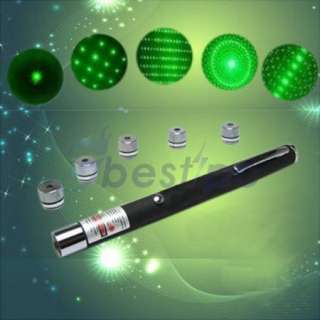 New 5 in1 5Caps Green Laser Pointer Visible Beam Pen 5mw Gift Fast USA 