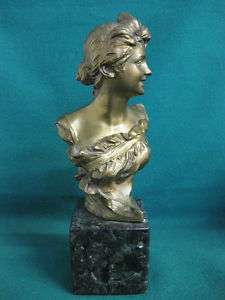 Georges van der Straeten Bronze junge Frau 24 cm Figur  