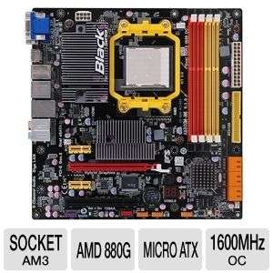 ECS A880GM M6 Black Series Motherboard   Micro ATX, Socket AM3, AMD 
