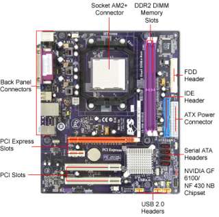 ECS GeForce6100PM M2 Motherboard   v2.0, NVIDIA GeForce 6100, Socket 
