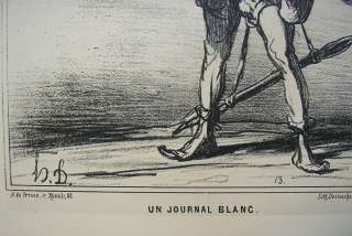 HONORÉ DAUMIER DOUBLE ORIGINAL 1898 PRINT FOR CHARIVARI  