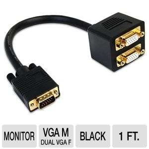 StarTech VGASPL1VV VGA Male to Dual VGA Female Splitter Cable   1ft at 