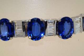 66,500 45.75CT CEYLON BLUE SAPPHIRE & DIAMOND BRACELET VS 18K WHITE 