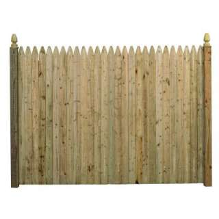 Ft. X 8 Ft. #1 SPF 3 in Pressure Treated Gothic Stockade Fence Panel 
