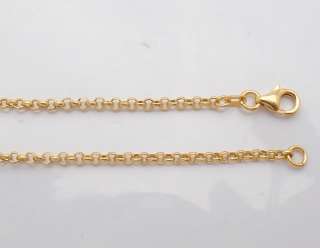 Polished Round Rolo Chain Necklace 14K Yellow Gold 2.5m  