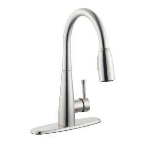 Glacier Bay Contemporary Single Handle Pull Down Kitchen Faucet in 