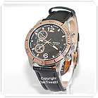 FOSSIL MENS CHRONOGRAPH ROSE GOLD LEATHER WATCH CH2621