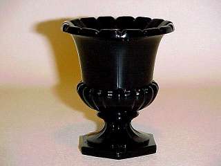 Rare Black Amethyst Akro Agate Hex Footed Grecian Urn  
