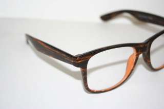 Nerd Brille in Holz Optik Wood Style Klarglas o. Stärke NEU 
