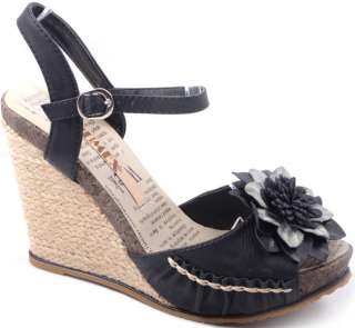 Wedge Sandalen Keil Absatz blau braun schwarz grau Sommer Schuhe 
