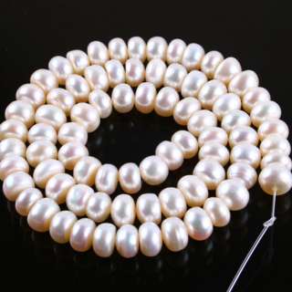 genuine white cultured freshwater pearl rondelle beads 1 strand mainly 