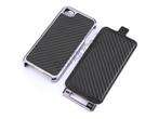   Dual Use Flip Leather Chrome Hard Case NEw For iPhone 4 4S 4G  