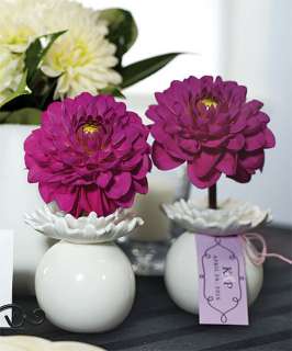   Miniature Flower Vase Wedding Favor with Dahlia Style Opening