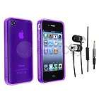   SILICONE Case Cover+EARBUD Headset Headphone For Apple iPhone 4G USA