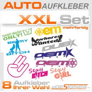 E169 Shocker DUB OEM Aufkleber Sticker VW GOLF AUDI SET  