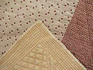Antique French Provence Pique piquee quilt c1810 small scale geometric 
