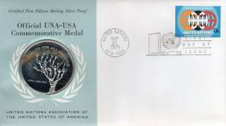 Official UNA USA STERLING SILVER Commemorative Medal  