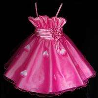 HT Pink East Part Bridesmaid Flower Girls Dress SZ 8  9