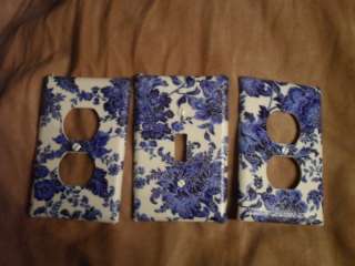 Light Switch Plates/Outlet Covers w/ Porcelain Paisley  