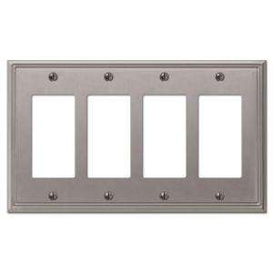 Creative Accents Metro Line 4 Gang Brushed Nickel GFI Decorative Wall 
